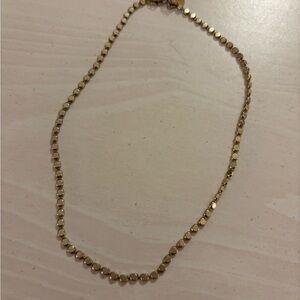 Flat beaded gold necklace